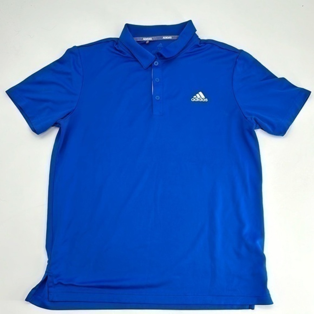 UEC Adidas blue polo golf shirt medium